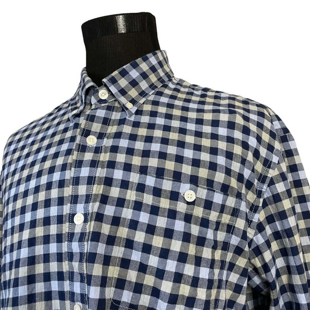 Orvis | Men's Blue Check Long Sleeve Button Front Shirt XL